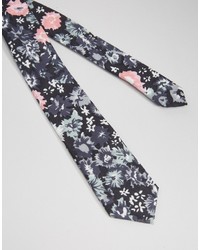 Asos Brand Floral Tie And Plain Pocket Square Pack Save 17%