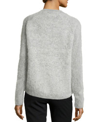 Line Angora Blend High Low Boxy Sweater Gray