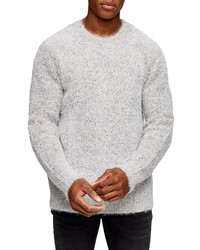 Topman Fluffy Camo Crewneck Sweater