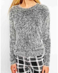 Monki Cropped Fluffy Sweater