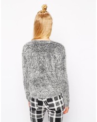 Monki Cropped Fluffy Sweater