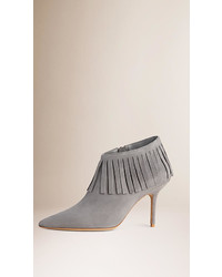 Burberry Fringe Suede Ankle Boots