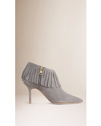 Burberry Fringe Suede Ankle Boots