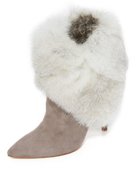 Grey Fur Ankle Boots