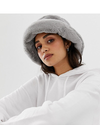 Grey Fur Bucket Hat