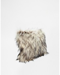 Asos Collection Faux Fur Zip Top Clutch Bag