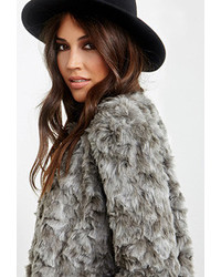 Forever 21 Collarless Faux Fur Jacket