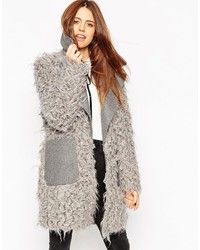 Asos Collection Coat With Faux Fur Body And Contrast Collar