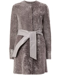 Drome Shearling Belted Coat