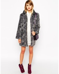 Little White Lies Faux Fur Coat With Pu Collar