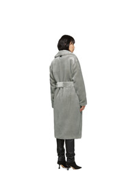 Tibi Grey Faux Fur Oversized Luxe Coat