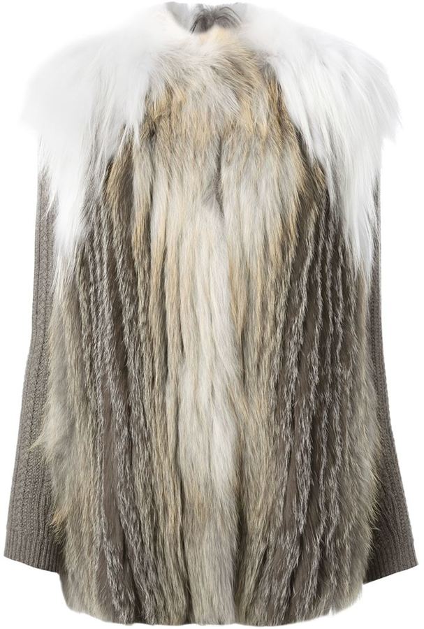 Liska Fur Ribbed Sleeved Coat, $1,953 | farfetch.com | Lookastic