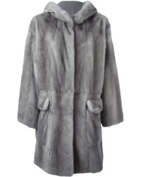 Liska Hooded Mink Fur Coat