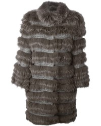 Yves Salomon Knitted Panels Fox Fur Coat