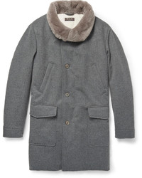 Grey Fur Collar Coat