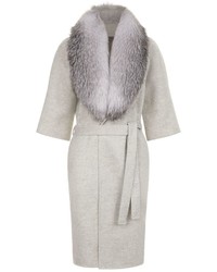 Lilly E Violetta 34 Sleeve Fox Fur Collar Coat