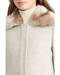 Lauren Ralph Lauren Petite Wool Blend Coat With Faux Fur Collar