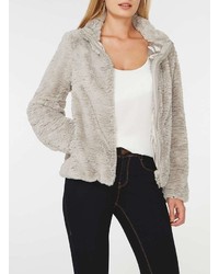 Light Grey Faux Fur Coat