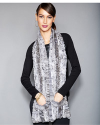 The Fur Vault Knitted Chinchilla Fur Scarf