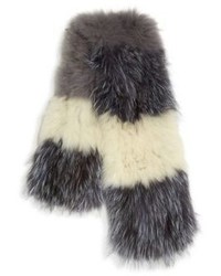 La Fiorentina Striped Fox Fur Scarf