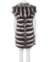 Chinchilla Fur Hooded Vest
