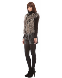 Twelfth St. By Cynthia Vincent Faux Fur Vest Taupe 345 eBay