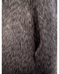Choies Faux Fur Waistcoat In Variegated Gray