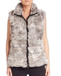 Glamour Puss Glamourpuss Reversible Rabbit Fur Vest