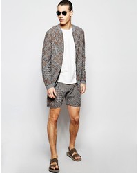 Asos Brand Knitted Shorts With Geo Tribal Design