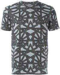 Grey Geometric Crew-neck T-shirt