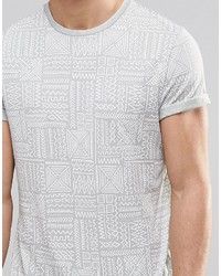Asos Brand T Shirt With Burnout Wash And Geo Tribal Print