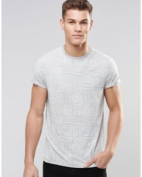 Asos Brand T Shirt With Burnout Wash And Geo Tribal Print