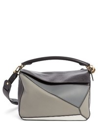 Loewe Medium Puzzle Colorblock Leather Shoulder Bag Grey