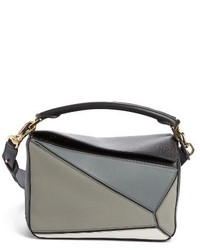 Loewe Small Puzzle Colorblock Calfskin Leather Bag Grey