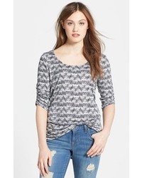 Grey Geometric Long Sleeve T-shirt