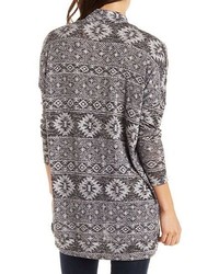 Marled Print Cardigan Sweater