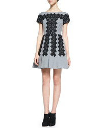 Grey Geometric Party Dress
