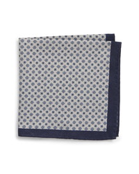 Grey Geometric Silk Pocket Square