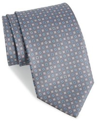 Grey Geometric Silk Tie