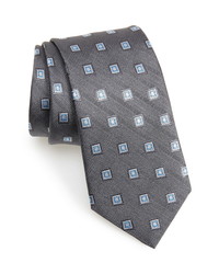 David Donahue Geometric Woven Silk Tie