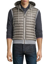 Moncler Quilted Nylon Front Vest Gray
