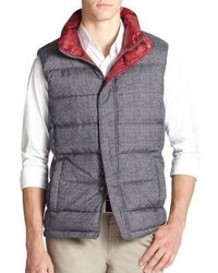 Saks Fifth Avenue Collection Reversible Plaid Puffer Vest