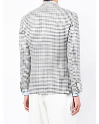 Corneliani Houndstooth Check Flax Blend Blazer