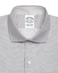 Brooks Brothers Egyptian Cotton Regular Fit Spread Collar Herringbone Gingham Luxury Dress Shirt