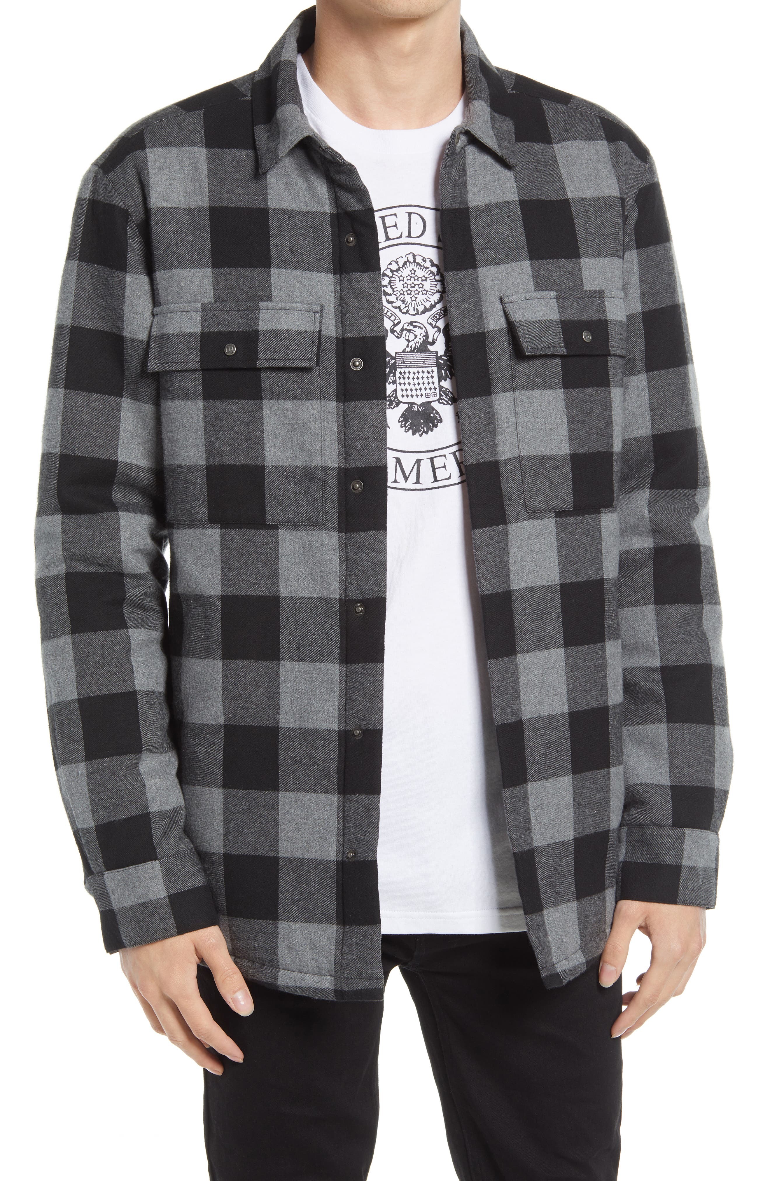 Ksubi Dub Regular Fit Check Quilted Snap Up Shirt, $220 | Nordstrom ...