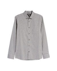 Grey Gingham Linen Long Sleeve Shirt