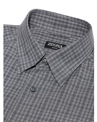 Zegna Cashco Checked Long Sleeve Shirt
