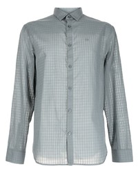 Armani Exchange Check Print Button Up Shirt