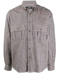 PACCBET Gingham Check Flap Pocket Shirt