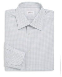 Brioni Gingham Pattern Regular Fit Dress Shirt